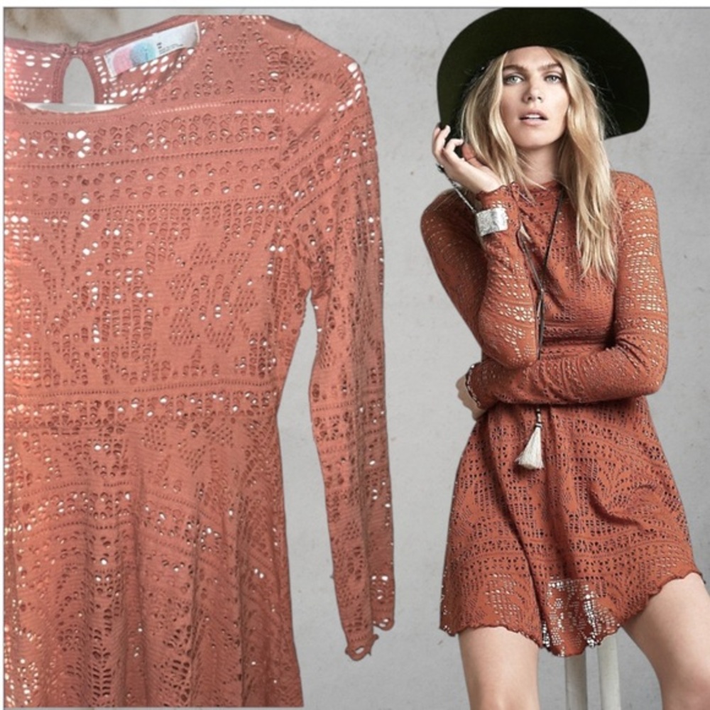 Free People Beach Dinner Date Dress in Coral pink size XS